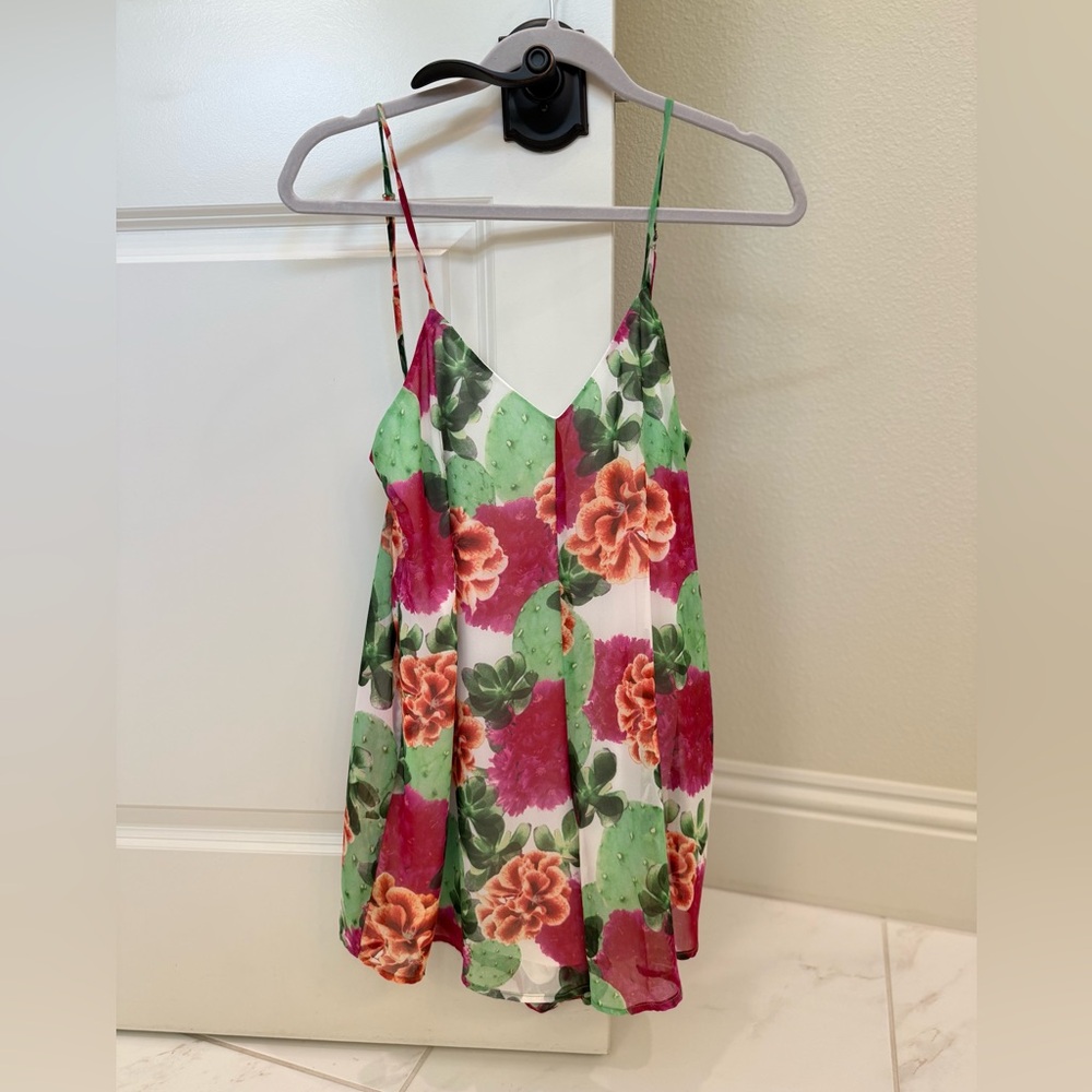 Show Me Your MuMu Green and Pink Floral Camisole
